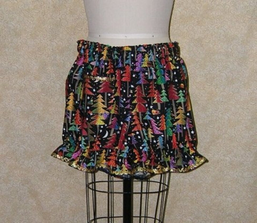 Rainbow Pines Knickers Colorful Gold Metallic Ric Rac Pocket Etsy