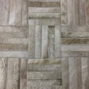 Handmade Cowhide Patchwork Rug: Taupe Temperley Design