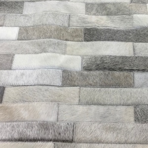 Handmade Cowhide Patchwork Rug  - Gray Rug, Grey Rug, White Rug, - Retiro cowhide rug