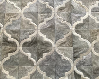 Handmade Cowhide Patchwork Rug  - Gray Rug, Grey Rug, - San Cristobal cowhide rug