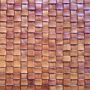Woven leather rug - Antique - Guemes