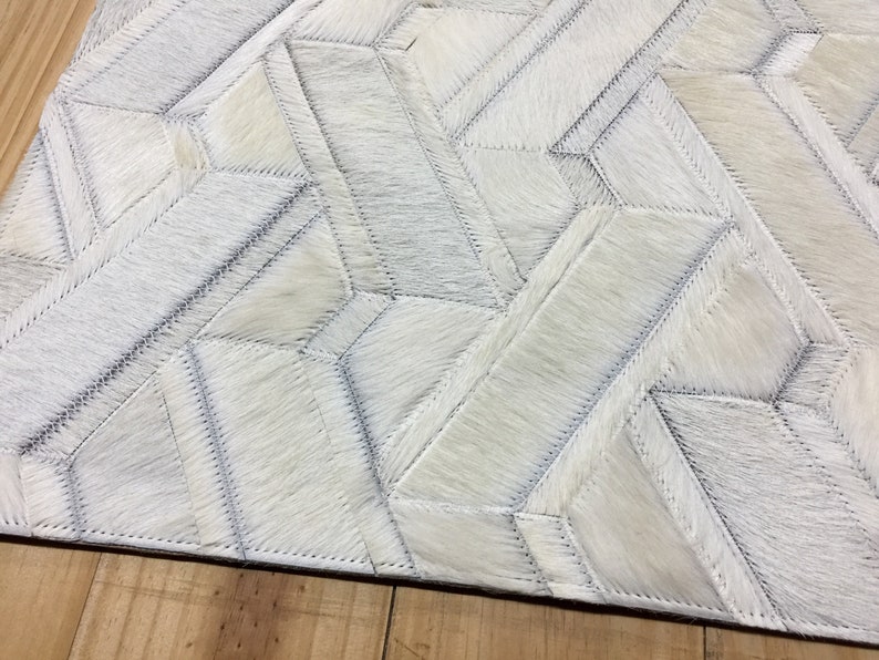 Handmade Cowhide Patchwork Rug Cream Rug Ivory Rug White Etsy