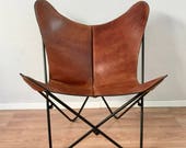 BKF Butterfly Chair - Premium Leather and Metal Frame