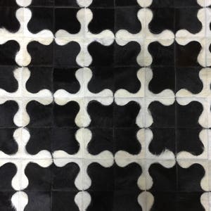 Handmade Cowhide Patchwork Rug  - Black White Rug, Cream Rug, Ivory Rug, - Olivos cowhide rug