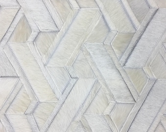 Cowhide Patchwork Rugs - White Custom Hide Rug - Dominico Design - Custom Made to Order