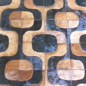 Handmade Cowhide Patchwork Rug  - Brown Rug, Caramel - Ipanema cowhide rug | leather rug cowhide carpet hair-on-hide rug