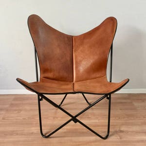 BKF Butterfly Chair - Premium Buffalo Leather and Metal Frame