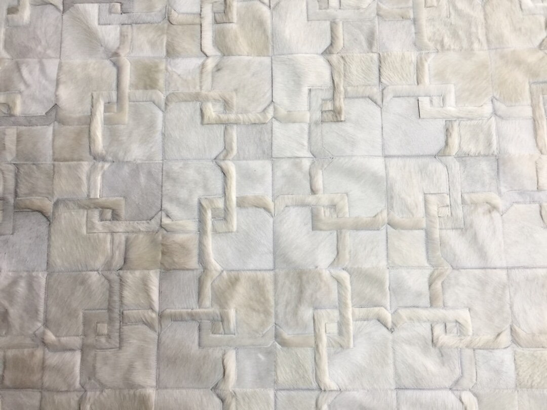 Handmade Cream White Cowhide Patchwork Rug - Alvear Ivory Hide Rug - Etsy