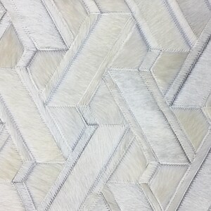 Cowhide Patchwork Rugs - White Custom Hide Rug - Dominico Design - Custom Made to Order