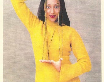 Maglione asimmetrico verde in rayon, taglia 2, modello vintage Suss Designs, firmato Tia Mowry Essence, collezione 2005.