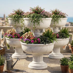 Elegant Roman Urn Planter | Outdoor Pedestal Flower Pots | Vintage Style Planter | Digital Download