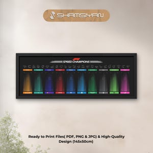 F1 Speed Champions Race Car Display Background 145x50cm PNG, PDF & JPG Files Digital Download