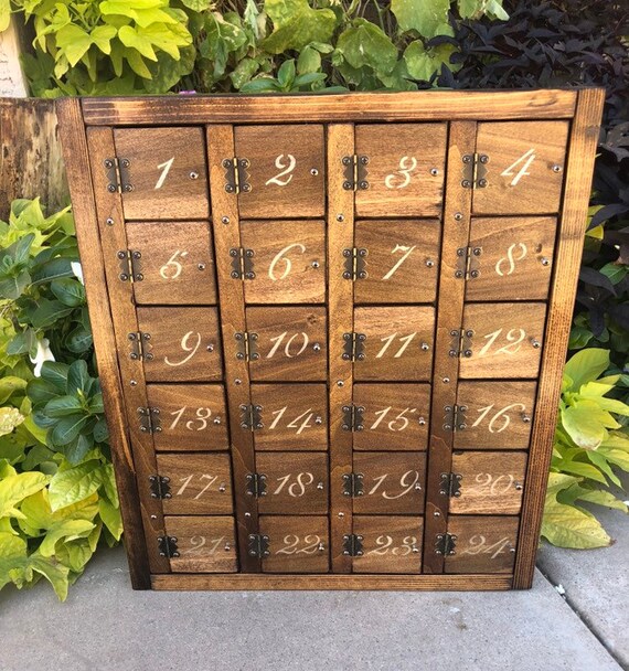 Christmas Countdown Advent Calendar Wood Etsy