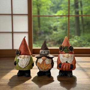 Figuritas de gnomos de pie, decoración caprichosa para jardines boscosos, estatuas de cuentos de hadas hechas a mano.