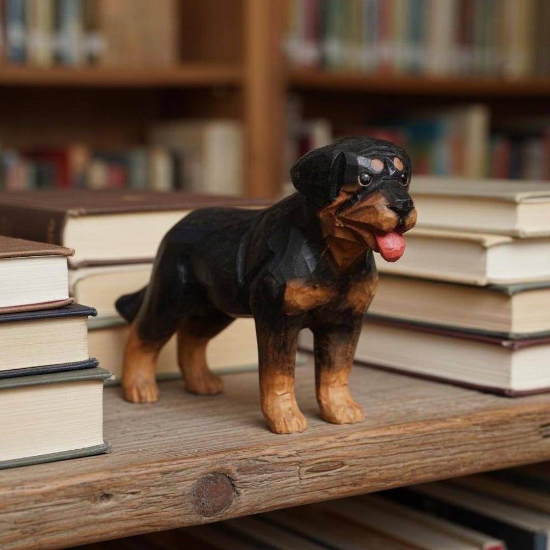 Rottweiler Statue Wooden Dog Sculpture – Realistic Canine Home Decor - Etsy