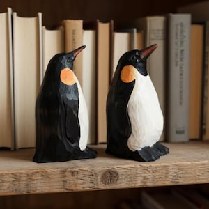 Juego de juguetes de pingüinos de madera hechos a mano, inspirados en los acantilados de hielo Montessori.