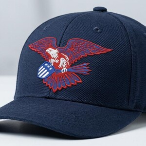 American Eagle Design - Aquila calva patriottica con scudo e frecce - File per ricamo a macchina - Diverse dimensioni