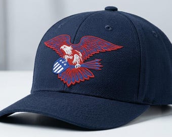 American Eagle Design - Patriotic Bald Eagle with Shield & Arrows Machine Embroidery File - Multiple Size