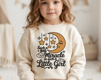 Big Miracle Little Boy Design - Moon & Stars Baby Boy Machine Embroidery Pattern Digital File