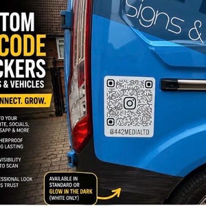 QR Code Sticker for Van | Business QR Code Decal | Scan Me Sticker | Website, Menu or Contact QR | Car & Van Vinyl