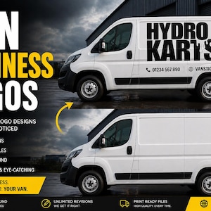 Custom Van Logo Stickers | Business Vehicle Decals | Car & Van Branding | Phone Number, Logo or QR Code | Vinyl Sticker UK