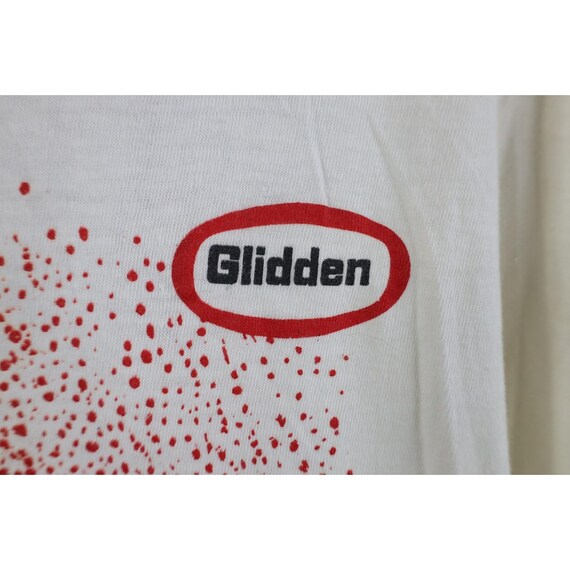 80s 90s Streetwear Mens Large Distressed Glidden Paint Rainbow T-Shirt, Vintage Glidden Paint T-Shirt, 1980s Rainbow Paint T-Shirt, 90s Tee View 4