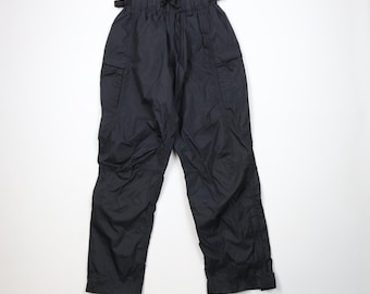 Pantalones cargo anchos impermeables con cinturón para hombre, estilo streetwear de los 90, pantalones cargo vintage, pantalones de lluvia vintage, pantalones de lluvia impermeables de los años 90
