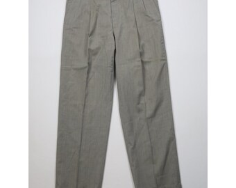 70s Christian Dior Mens 36x31 Wool Knit Houndstooth Plaid Chino Pants USA, Vintage Christian Dior Dress Pants, 1970s Houndstooth Trousers