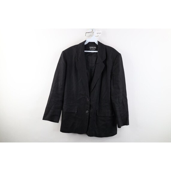 90s Streetwear Womens 8 Faded Linen Knit Suit Coa… - image 1