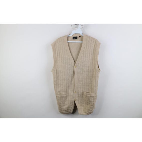 Hickey Freeman, 90s Hickey Freeman Mens Large Distressed Checkered Wool Knit Sweater Vest, Vintage Hickey Freeman Sweater Vest, 1990s Wool Sweater Vest, 90s