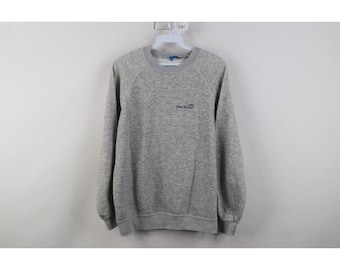 Jaren '70 80s dames medium triblend tennissweater met ronde hals gemêleerd, jaren 1970 Triblend-sweater, jaren 1980 leeg sweatshirt, vintage ronde hals