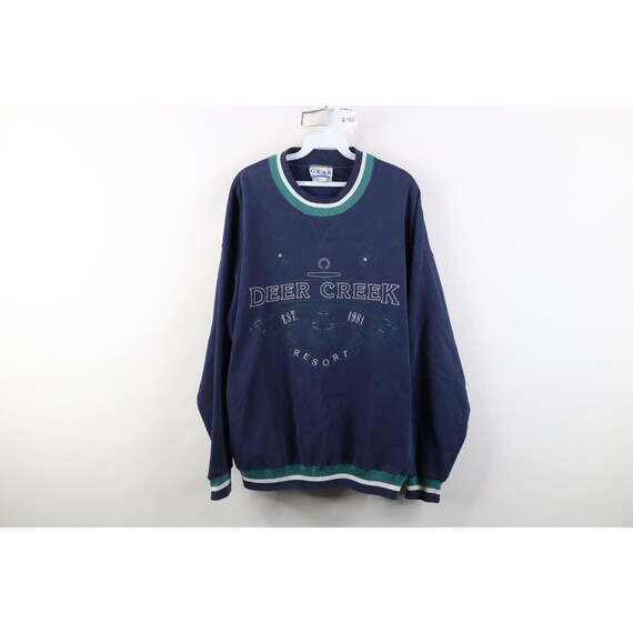 90s Mens Large Deer Creek Resort Boat Anchor Crewneck Sweatshirt USA, intage Boat Sweatshirt, 1990s Deer Creek Sweatshirt, Deer Sweatshirt