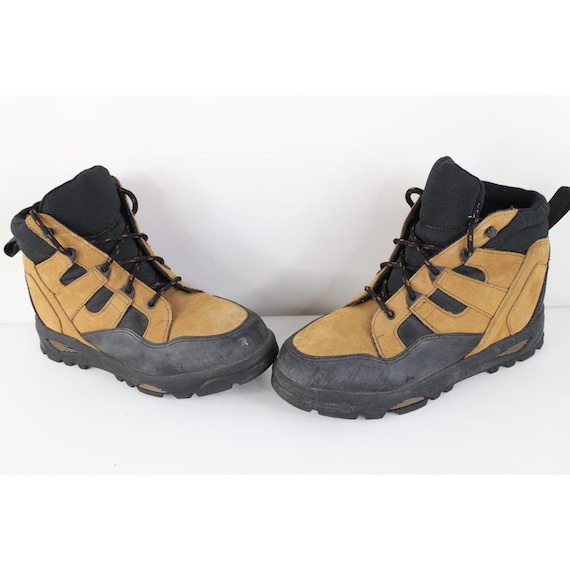 90s Lands End Mens 8 D Suede Leather Hiking Trekking Ankle Boots Brown, Vintage Lands End Hiking Boots, 1990s Lands End Trekking Boots, 90s