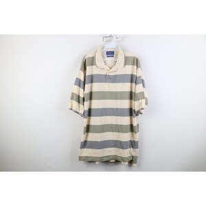 90s Y2K Pendleton Mens XL Earth Tone Striped Knit Golf Polo Shirt Cotton, Vintage Pendleton Golf Polo Shirt, 1990s Pendleton Polo Shirt, 90s