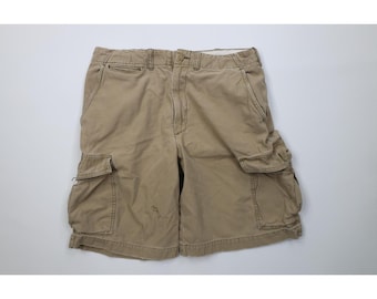Pantaloncini cargo da uomo American Eagle Outfitters anni '90 Y2K, taglia 32, marroni, pantaloncini cargo vintage American Eagle, pantaloncini cargo AEO anni '90, abbigliamento uomo anni '90