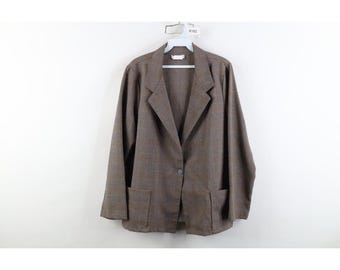 Chaqueta tipo blazer de punto Businesscore para mujer, estilo streetwear de los 80 y 90, talla 17/18, fabricada en EE. UU., estilo vintage, chaqueta tipo blazer de los años 80, estilo businesscore, años 90.