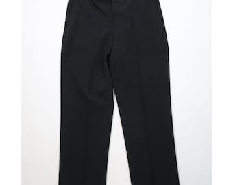 Jaren 90 Streetwear heren 36 x 30 vervaagde gebreide uitlopende wijde chinobroek zwart, vintage gebreide broek, jaren 1990 wijde pijpen chino, vintage broek