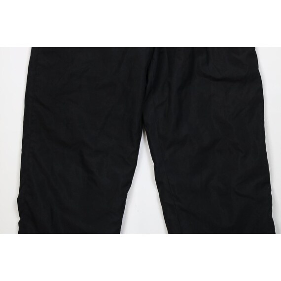 90s Champion Mens Large Faded Lined Wide Leg Microfiber Pants Black, Vintage Champion Wide Leg Pants, 1990s Champion Pants, 90s Champion View 3