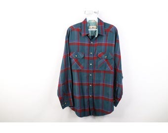 80s 90s Streetwear Mens Medium Double Pocket Knit Collared Button Shirt, Vintage Knit Button Shirt, 1980s Knit Collared Shirt, 1980s Shirt