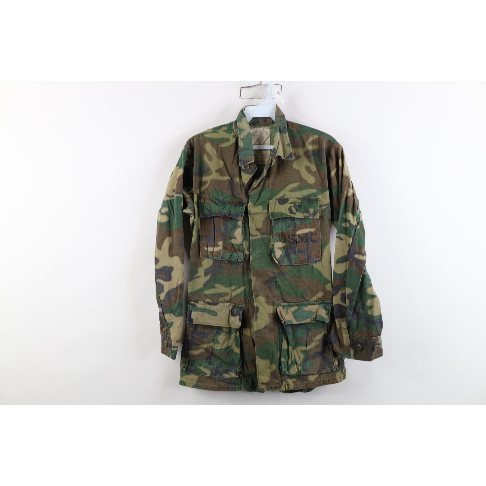 70s Vietnam War Mens XS Camouflage Hot Weather Field Coat USMC