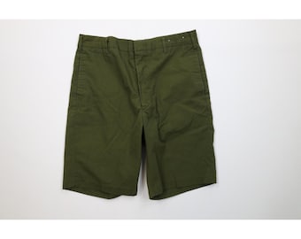 Męskie spodenki chino z lat 60. i 70. Streetwear, rozmiar 30, wyblakłe, za kolano, kolor awokado, spodenki chino vintage, spodenki chino z lat 60., spodenki golfowe vintage, lata 70.