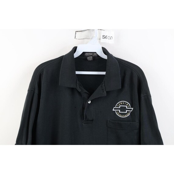 90s Mens XL Distressed Spell Out Chevrolet Collared Golf Polo Shirt USA, Vintage Chevy Car Polo Shirt, 1990s Chevy Polo, Vintage Mens Polo View 2