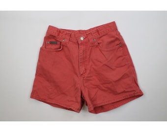 90年代 リー レディース 6インチ フェード加工 膝上丈 バックルバック ショーツ レッド コットン アメリカ製、ヴィンテージ リー バックルバック ショーツ、ヴィンテージ リー ショーツ、ヴィンテージ 90年代 ショーツ