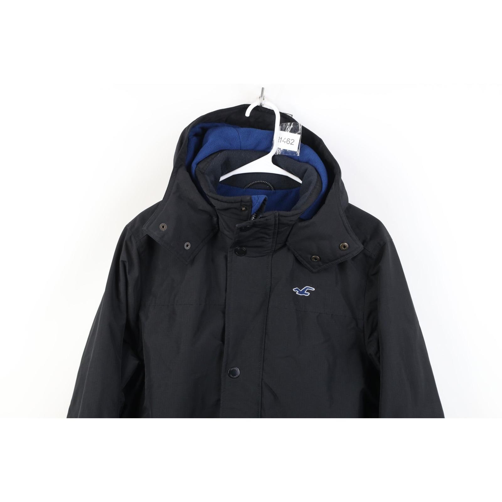 Vintage Y2K Hollister Mens Medium Distressed Hooded All Weather 