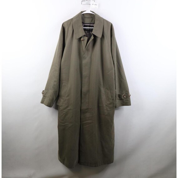 90s Streetwear Mens 42 Faded Quilted Lined Microfiber Trench Coat Jacket, Vintage Microfiber Trench Coat, Vintage Trench Coat Jacket, 90s