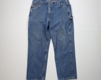 Pantalones vaqueros Carhartt de pierna ancha y holgados estilo años 90, talla 38x30, para hombre, estilo Y2K. Pantalones vaqueros Carhartt vintage de pierna ancha. Pantalones vaqueros Carhartt de los años 90.