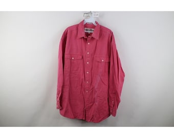 90er Jahre Streetwear Herren großes verblasstes Stonewash Baggy Kragenknopfhemd, Vintage Stonewash Knopfhemd, 1990er Jahre Baggy Kragenknopfhemd