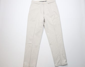 Pantaloni chino Martin Martin da uomo Ralph Lauren anni '90, taglia 32x32, effetto usurato, in cotone color pietra, Made in USA. Pantaloni chino vintage Ralph Lauren, pantaloni Ralph Lauren anni '90.