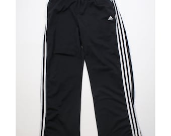 Black Adidas Climalite Straight Loose Leg Mid Rise Track Pants
