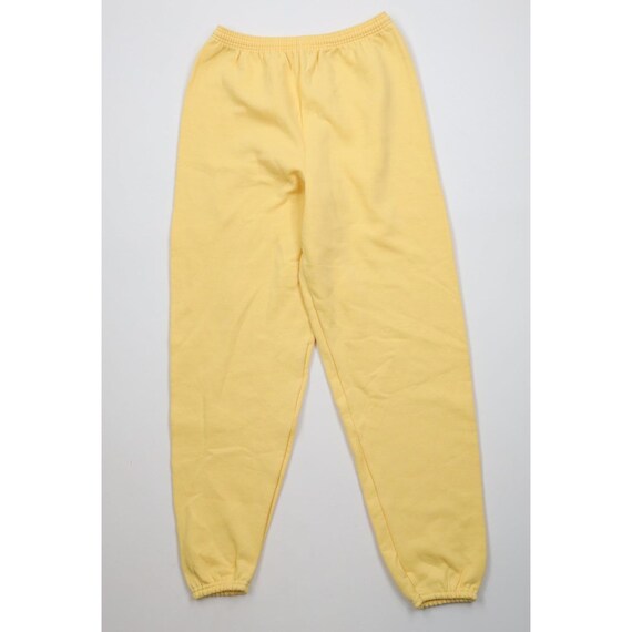 90s Hanes Womens Medium Blank Cuffed Sweatpants Joggers Pants Yellow, Vintage Blank Sweatpants Joggers, 1990s Blank Joggers, 90s Sweatpants